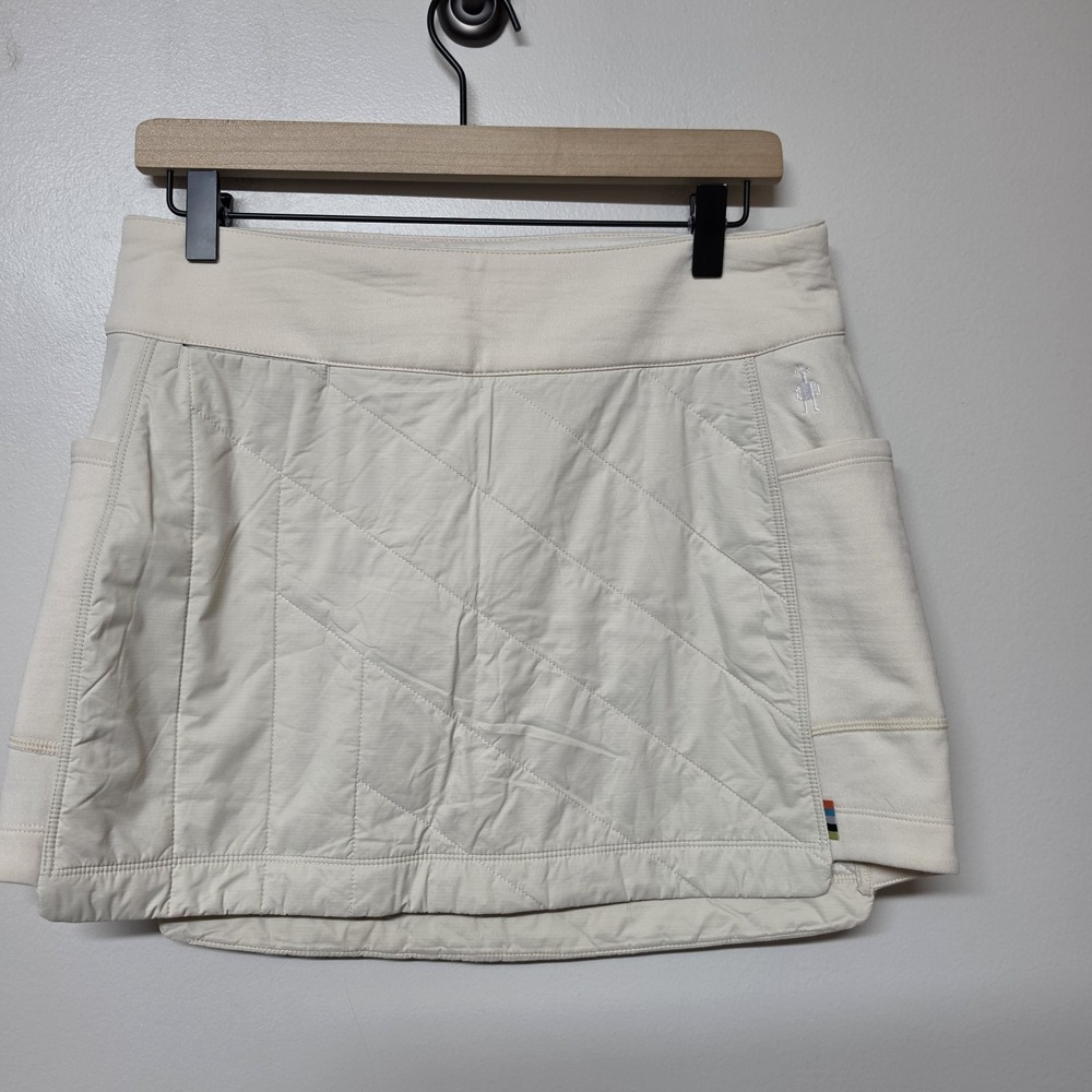 Smartwool Smartloft Insulated Puffer Skirt Womens Sz Small Ivory Merino Wool